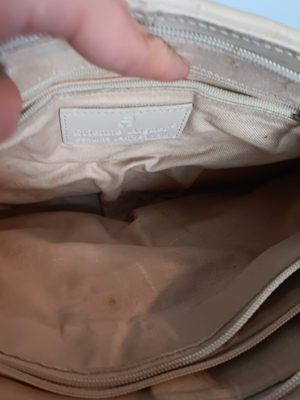 Vintage Etienne Aigner Cream Leather & Straw Shoulder Bag - Picture 6 of 8